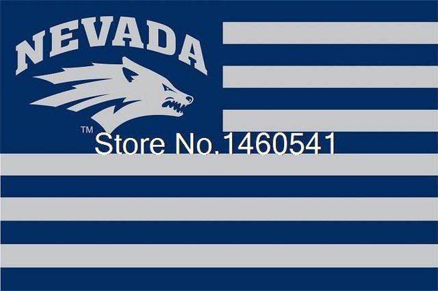 Nevada Wolf Pack With Modified US Flag 3ft x 5ft Polyester Banner Flying