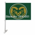 2PC Colorado State Rams Car College Flag 3x5 FT Custom USA Any Team Car Flag