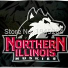 Northern Illinois University Huskies Black Flag Banner 002 New 3x5FT