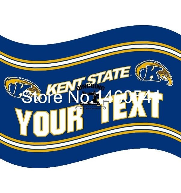 Kent State Golden Flashes YOUR TEXT Flag 3ft x 5ft Polyester Banner Flying