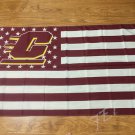 90x150cm Central Michigan Chippewas flag us stripes banner 100D Polyester