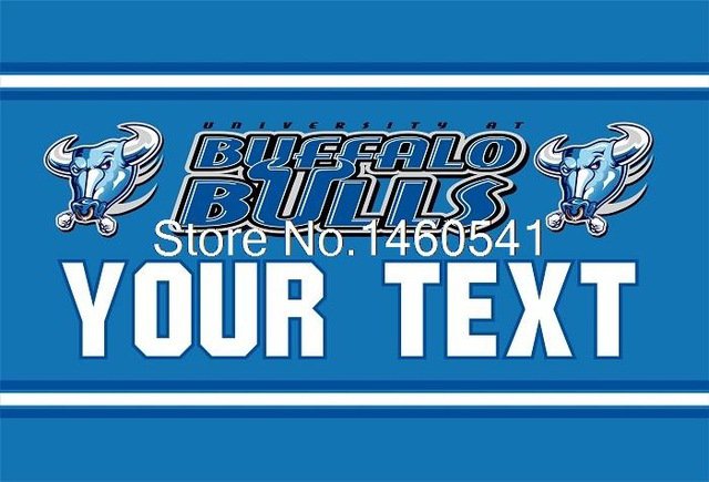 Buffalo Bulls YOUR TEXT Flag 3ft x 5ft Polyester Banner Flying