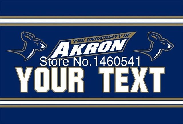 Akron Zips YOUR TEXT Flag 3ft x 5ft Polyester  Banner Flying