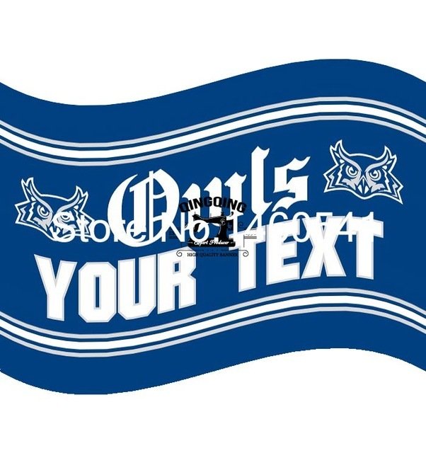 Rice Owls YOUR TEXT Flag 3ft x 5ft Polyester  Banner Flying