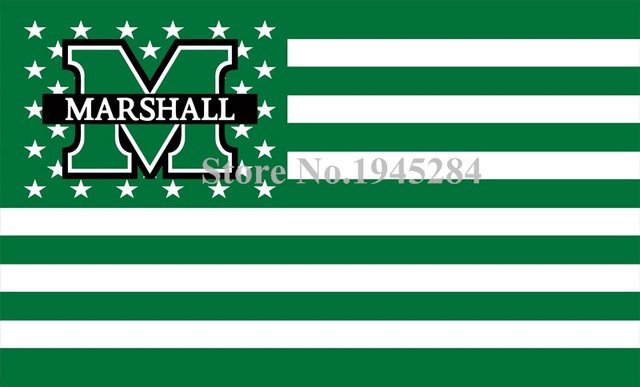 Marshall Thundering Herd with Modified US Flag Banner 002 New 3x5FT