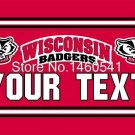 Wisconsin Badgers YOUR TEXT Flag 3ft x 5ft Polyester  Banner Flying