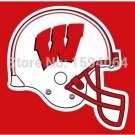 Wisconsin Badgers Helmet flag 3ftx5ft Banner 100D Polyester Flag metal Grommets
