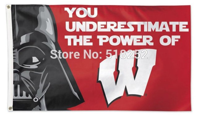 Wisconsin Badgers Star Wars Flag 3x5 FT 100D Polyester Custom flag grommets 6038