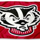 Wisconsin Badgers Mascot Flag 3x5FT 100D Polyester brass grommets custom66,