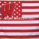Wisconsin Badgers USA Star and Stripes American Outdoor Indoor  Flag 3X5