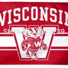 Wisconsin Badgers College Vault Flag 3x5FT 100% Polyester brass grommets custom6