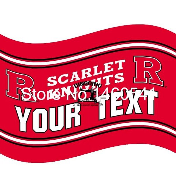 Rutgers Scarlet Knights YOUR TEXT Flag 3ft x 5ft Polyester Banner Flying