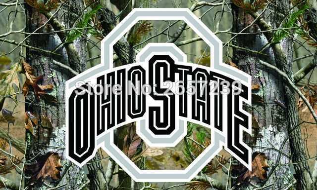 Ohio State Buckeyes Real Tree Camo Flag 3x5 FT Polyester brass grommets custom