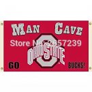 Ohio State Buckeyes Man Cave 100D 150X90CM Polyester brass grommets custom66
