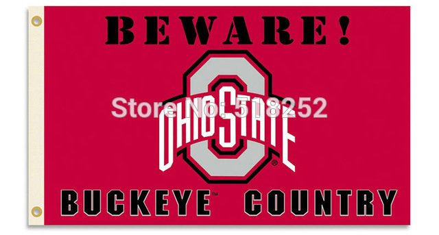 Ohio State Beware Buckeyes Country Flag 3x5 FT Polyester Custom flag grommets