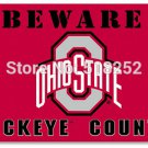 Ohio State Beware Buckeyes Country Flag 3x5 FT Polyester Custom flag grommets