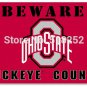 Ohio State Beware Buckeyes Country Flag 3x5 FT Polyester Custom flag grommets