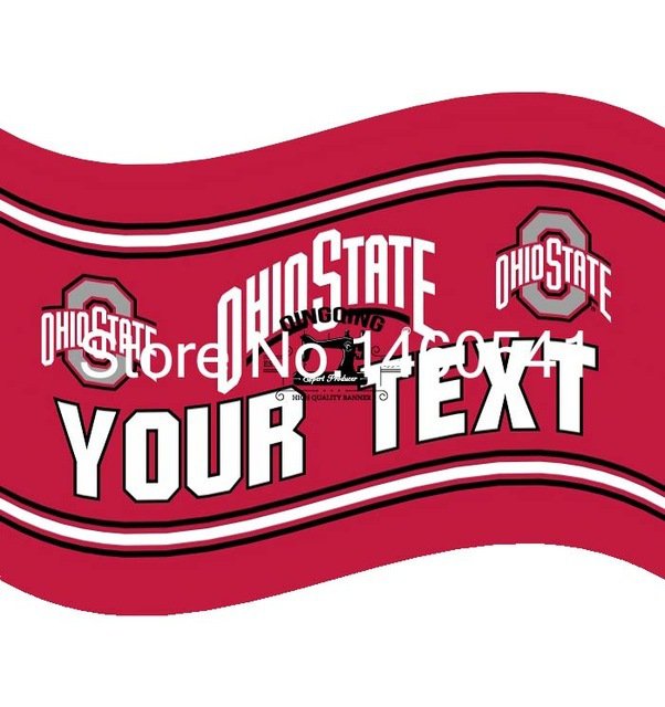 Ohio State Buckeyes YOUR TEXT Flag 3ft x 5ft Polyester  Banner Flying