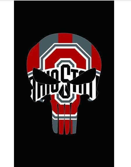 Ohio State Buckeyes skull flag 3ftx5ft banner flag 3ftx5ft Banner 100D Polyester