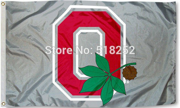 Ohio State University Buckeyes Flag 3x5 FT 100D Polyester flag brass grommets
