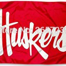 Nebraska Cornhuskers Script Huskers Flag 3x5FT  100D  Polyester brass grommets
