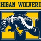 Michigan Wolverines wordmark Flag 3x5FT 100%  Polyester brass grommets custom66