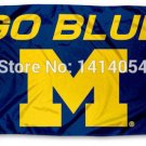 University of Michigan Wolverines Go Blue Flag  3X5FT 100D Polyester grommets