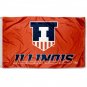Illinois Fighting Illini Victory Badge Large Indoor Outdoor College Flag 3x5 FT