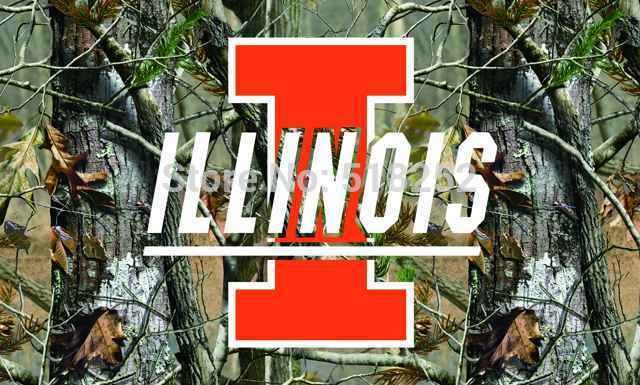 Illinois Fighting Illini camo background Flag 3x5 FT  150X90CM Banner