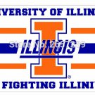 Illinois Fighting Illini Flag 3x5FT 100D Polyester brass grommets custom66