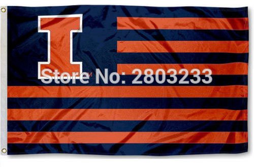Illinois Fighting Illini University Stripes Tailgating Nation College Flag 3X5FT