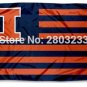 Illinois Fighting Illini University Stripes Tailgating Nation College Flag 3X5FT