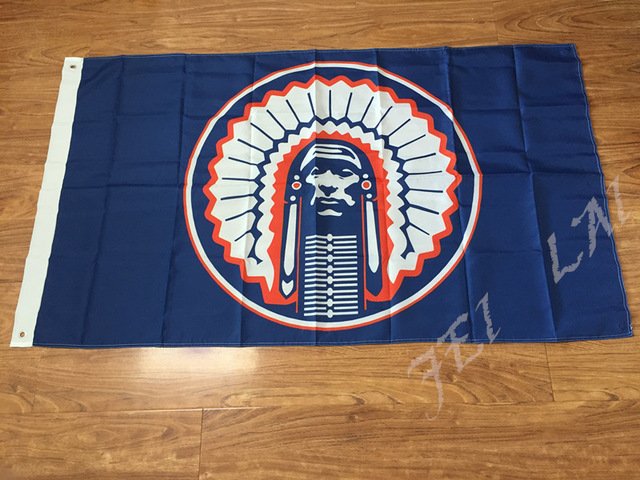 Illinois Fighting Illini flag 3ftx5ft 100D Polyester Flag metal Grommets custom