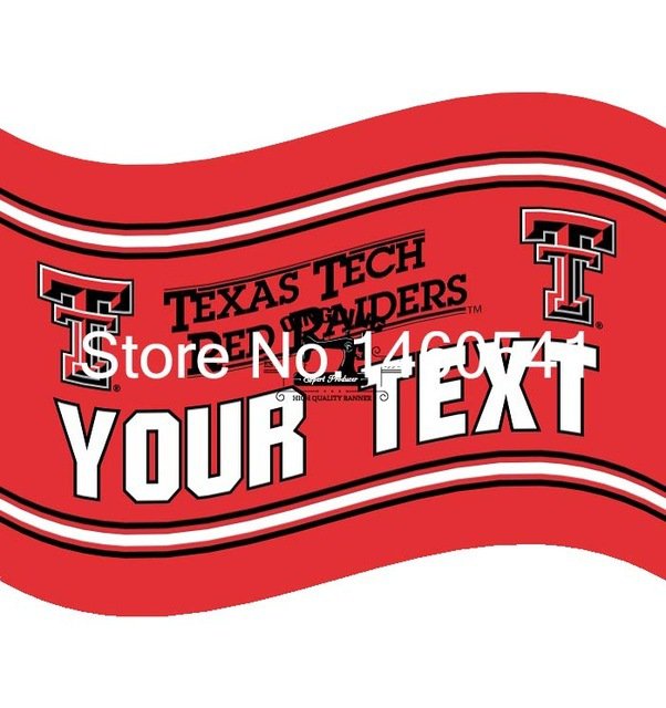 Texas Tech Red Raiders YOUR TEXT Flag 3ft x 5ft Polyester Banner Flying