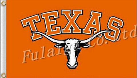 3X5FT  Texas Longhorns logo Flag 100D polyester diigital print banner
