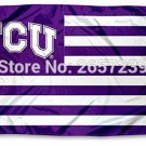 TCU Horned Frogs with Stripes Flag 3x5FT Polyester brass grommets custom66