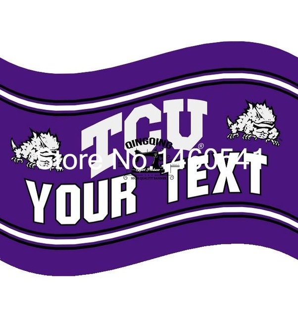 TCU Horned Frogs YOUR TEXT Flag 3ft x 5ft Polyester Banner Flying