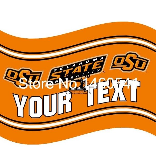 Oklahoma State Cowboys YOUR TEXT Flag 3ft x 5ft Polyester  Banner Flying