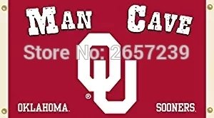 Oklahoma Sooners Man Cave  Flag 3x5FT Polyester brass grommets custom66