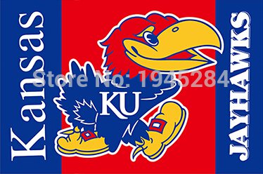 kansas Jayhawks Wordmark Flag Banner New 3x5FT 90x150CM Polyester
