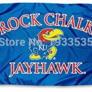 Kansas Jayhawks Rock Chalk KU University Large College Flag 3X5FT