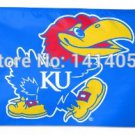Kansas Jayhawks Flag 3X5FT Banner 100D Polyester grommets custom009