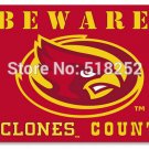 Iowa State Beware Cyclones Country Flag 3x5 FT  100D Polyester Custom flag