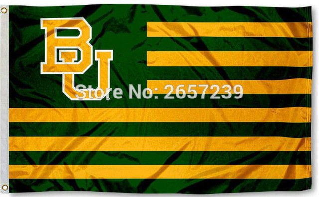Baylor Bears BU Striped Flag 3x5FT 100D Polyester brass grommets custom flag