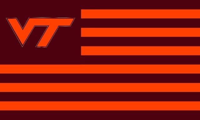 Virginia Tech Hokies With Modified US Flag 3ft x 5ft Polyester  Custom flag