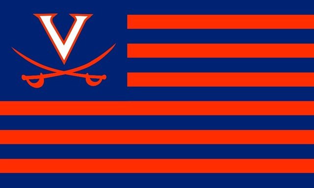 Virginia Cavaliers With Modified US Flag 3ft x 5ft Polyester Banner Flying