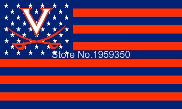 Virginia Cavaliers With Modified US Flag 3ft x 5ft Polyester Brass Grommets001