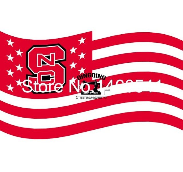 North Carolina State Wolfpack Flag 3ft x 5ft Polyester  Flying Size No.90x150 cm