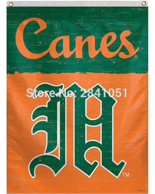 Miami Hurricanes Throwback Helmet Team American Outdoor Indoor  Flag 3X5 ft