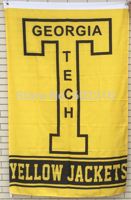 Georgia Tech Yellow Jackets Throwback Vintage Banner Large Outdoor Flag 3x5 ft